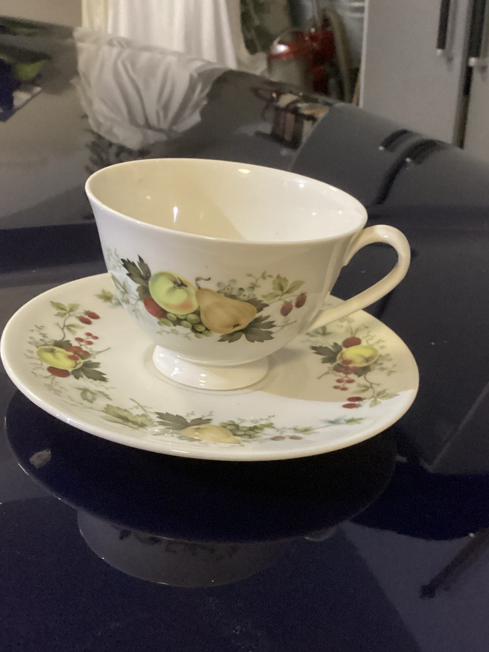 Royal Doulton Miramont China cup and saucer Floral Fruit Teacup and Saucer